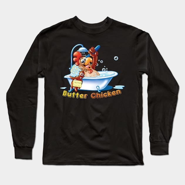 Butter Chicken Long Sleeve T-Shirt by Pigeon585